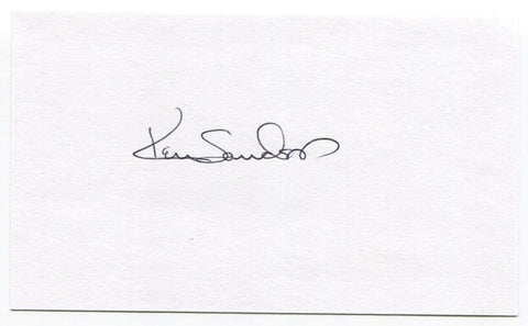 Ken Sanders Signed 3x5 Index Card Autographed MLB Baseball Milwaukee Brewers