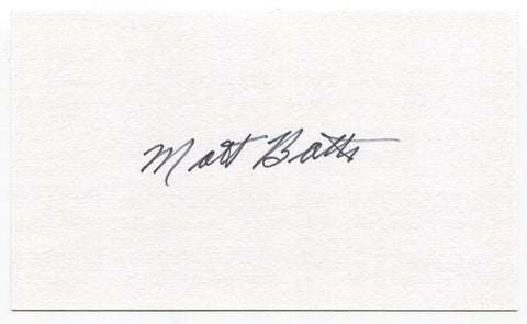 Matt Batts 3x5 Index Card Autographed Signature Boston Red Sox MLB Debut 1947