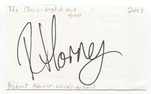 The Music - Robert Harvey Signed 3x5 Index Card Autographed Signature