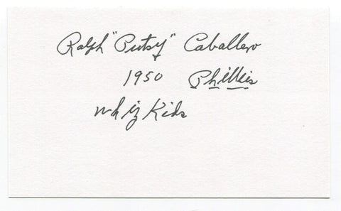 Putsy Caballero Signed 3x5 Index Card Autographed Baseball Whiz Kids Phillies