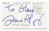 David Alpay Signed 3x5 Index Card Autographed Signature Actor The Tudors