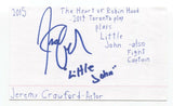 Jeremy Crawford Signed 3x5 Index Card Autographed Signature Actor