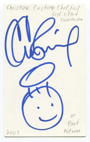 Christine Cushing Signed 3x5 Index Card Autographed Canadian Chef Cooking 