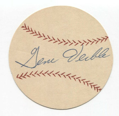 Gene Verble Signed Paper Baseball Autographed Signature Washington Senators