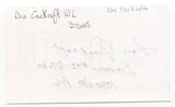 Don Cockroft Signed 3x5 Index Card Autographed NLF Football Cleveland Browns