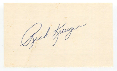 Rick Krueger Signed Index Card Autographed Baseball MLB Boston Red Sox