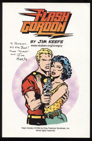 JIm Keefe Signed Comic Strip Copy Autographed Signature Cartoonist Flash Gordon