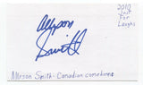 Allyson Smith Signed 3x5 Index Card Autographed Signature Comedian Comic Actress