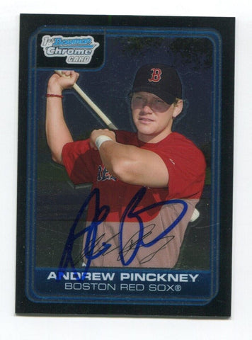 2006 Bowman Chrome Andrew Pinckney Signed Card Baseball MLB Autograph AUTO #184