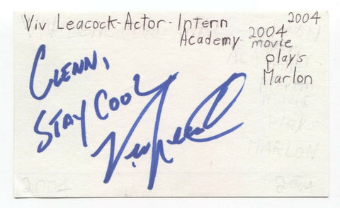 Viv Leacock Signed 3x5 Index Card Autographed Signature Actor KIng Kong