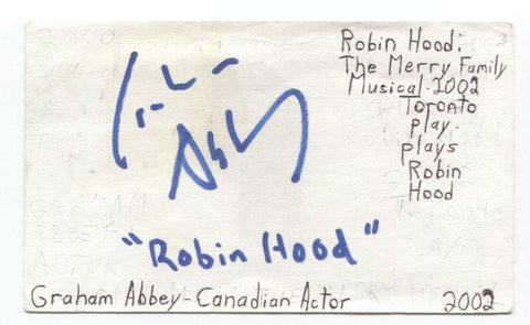 Graham Abbey Signed 3x5 Index Card Autographed Actor The Border Degrassi
