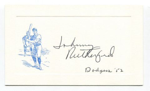 Johnny Rutherford Signed Card Autographed MLB Baseball Roger Harris Collection