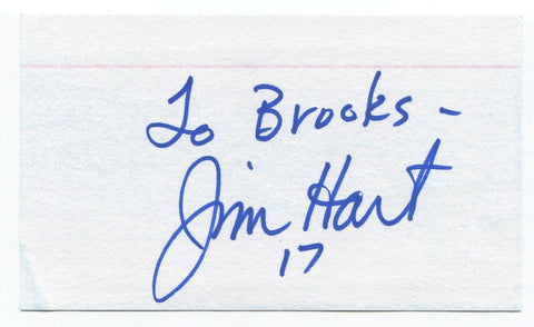 Jim Hart Signed 3x5 Index Card Autographed Signature Football NFL Cardinals