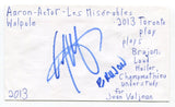 Aaron Walpole Signed 3x5 Index Card Autographed Actor Rock of Ages