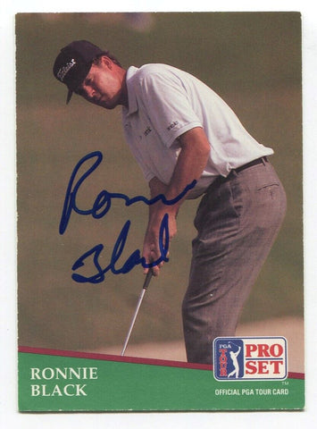 1991 Pro Set PGA Tour Golf Ronnie Black Signed Card Autographed #123