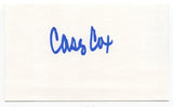 Casey Cox Signed 3x5 Index Card Autographed Baseball 1966 Washington Senators