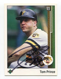 1989 Upper Deck Tom Prince Signed Card Baseball Autographed AUTO #311