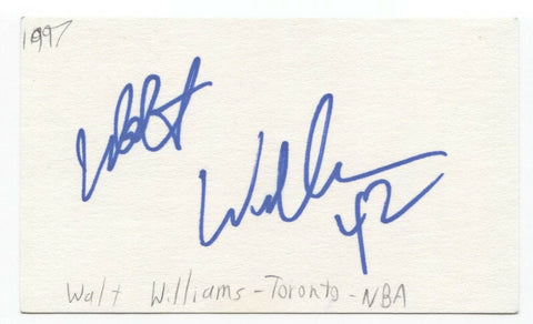 Walt Williams Signed 3x5 Index Card Autographed Signature Basketball Kings