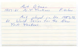 Art Ditmar Signed 3x5 Index Card Autographed Baseball New York Yankees