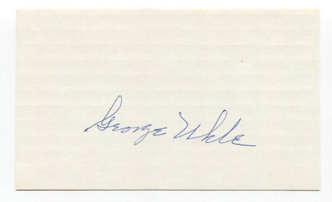 George Uhle Signed 3x5 Index Card Baseball Autographed Signature 