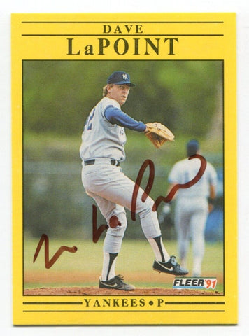 1991 Fleer Dave LaPoint Signed Card Baseball RC Autograph AUTO #669