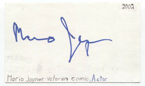 Mario Joyner Signed 3x5 Index Card Autographed Signature Comedian Actor