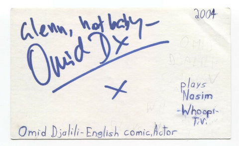 Omid Djalili Signed 3x5 Index Card Autograph Signature Actor Mummy Gladiator