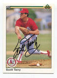 1990 Upper Deck Scott Terry Signed Card Baseball MLB Autographed AUTO #260