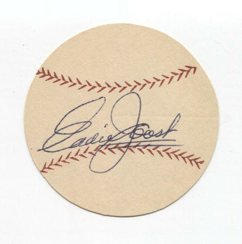 Eddie Joost Signed Paper Baseball Autographed Signature Boston Red Sox