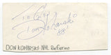 Don Koharski and Noel Harrison Signed 3x5 Index Card Autographed Referee Actor
