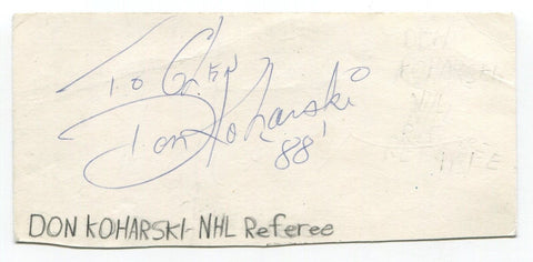 Don Koharski and Noel Harrison Signed 3x5 Index Card Autographed Referee Actor