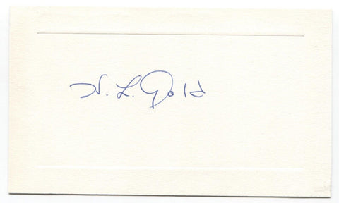 H.L. Gold Signed Card Autographed Signature Author Galaxy Science Fiction