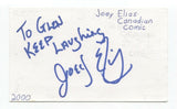 Joey Elias Signed 3x5 Index Card Autographed Signature Comedian Actor