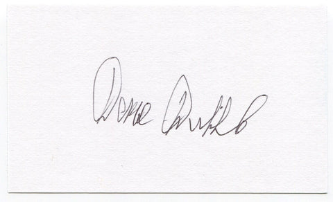 Dorne Dibble Signed 3x5 Index Card Autographed Fooball Signed Detroit Lions NFL