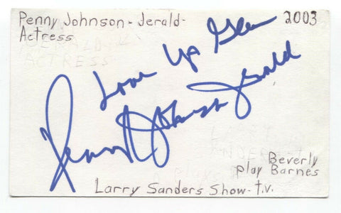 Penny Johnson Jerald Signed 3x5 Index Card Autographed Signature Actress