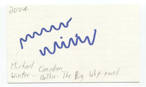 Michael Winter Signed 3x5 Index Card Autographed Signature Author Writer