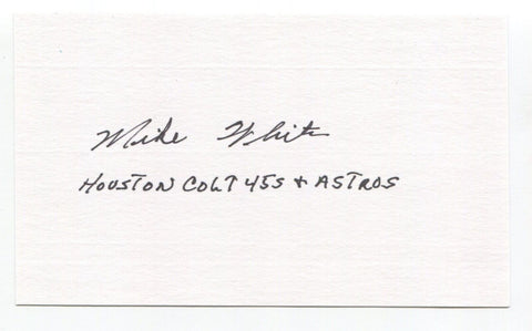 Mike White Signed 3x5 Index Card Autograph Baseball MLB Houston Colt .45s