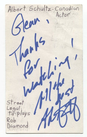 Albert Schultz Signed 3x5 Index Card Autograph Signature Actor Director