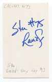 Stu Laird Signed 3x5 Index Card Autographed Canadian CLF Football Grey Cup 1992