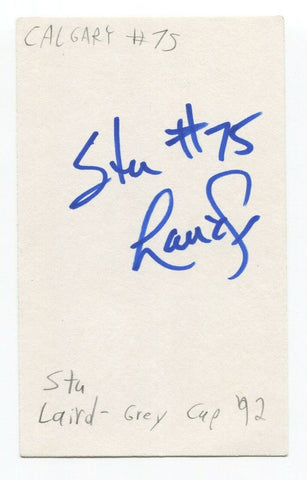 Stu Laird Signed 3x5 Index Card Autographed Canadian CLF Football Grey Cup 1992