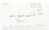 Eric Beck Rubin Signed 3x5 Index Card Autographed Signature Author
