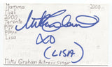 Miku Graham Signed 3x5 Index Card Autographed Signature Actress