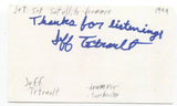 Jet Set Satellite - Jeff Tetrault Signed 3x5 Index Card Autographed Signature 