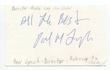 Paul Lynch Signed 3x5 Index Card Autographed Signature Director