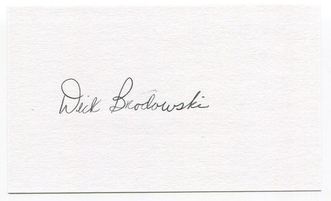 Dick Brodowski Signed 3x5 Index Card Autographed MLB Baseball Boston Red Sox