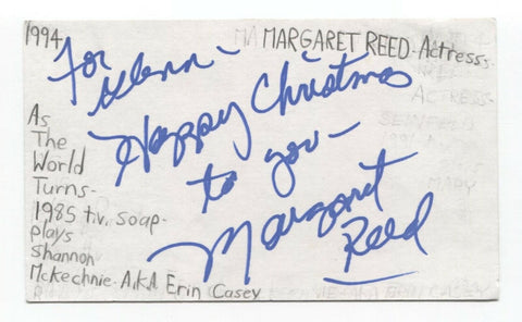 Margaret Reed Signed 3x5 Index Card Autographed Signature Actress Star Trek TNG