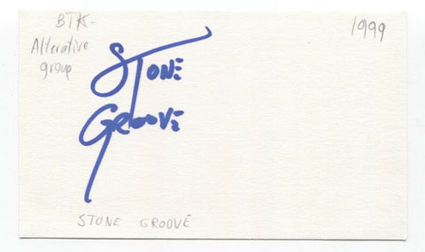 Birth Through Knowledge - Stone Groove Signed 3x5 Index Card Autographed BTK 