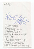 Mohammed Naseehu Ali Signed 3x5 Index Card Autographed Signature Author Writer