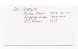 Art Statuto Signed 3x5 Index Card Autographed NFL Football Notre Dame