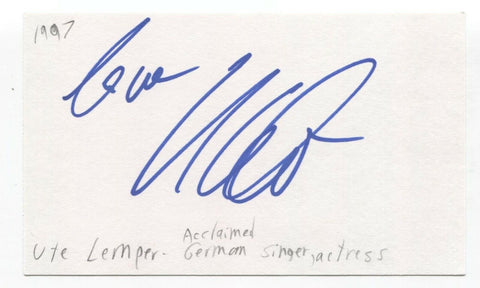 Ute Lemper Signed 3x5 Index Card Autographed Signature German Singer Actress